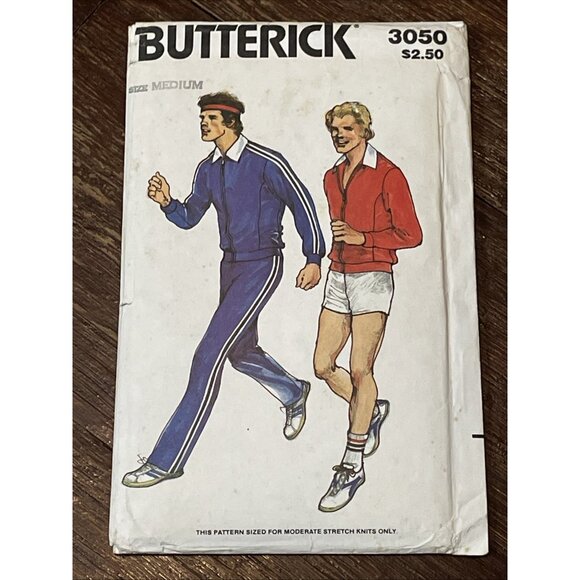 Butterick 3050 Pattern Vintage Men's Athletic Jacket Shorts Pants Size M UNCUT - Picture 1 of 4